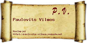 Paulovits Vilmos névjegykártya