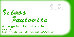 vilmos paulovits business card